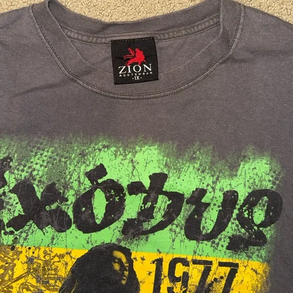 Zion Rootswear Charcoal Bob Marley Exodus Tee XL - Picture 2 of 4